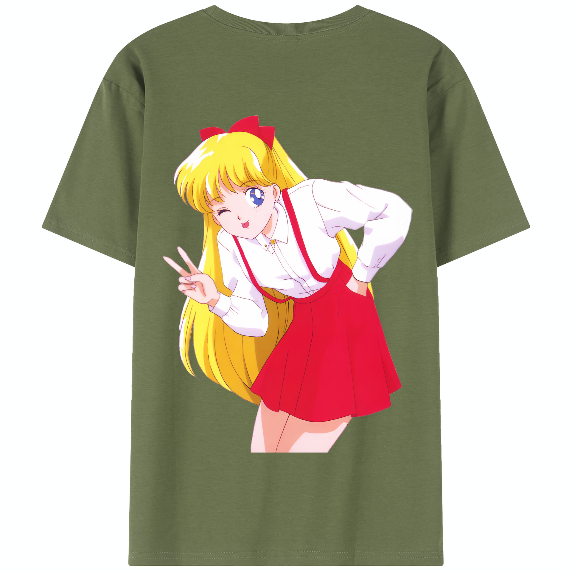 （画像用） 美少女戦士セーラームーン 愛野 美奈子 あいの みなこ Sailor Moon Aino Minako 綿100％半袖Tシャツ（背面プリント）